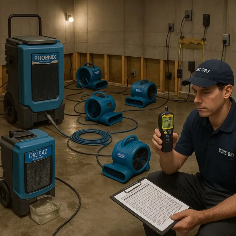 Structural Drying and Dehumidification process in Freer, TX